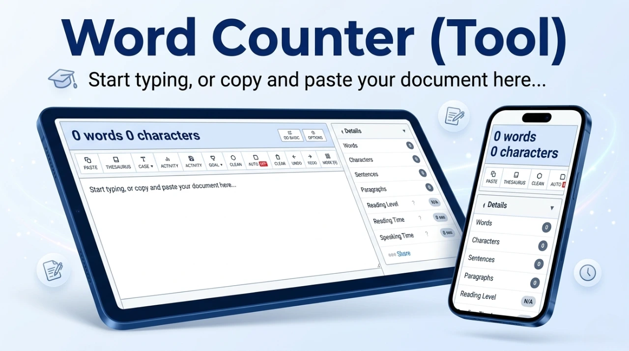 Word Counter Tool (Free) – Check Words, Characters & More