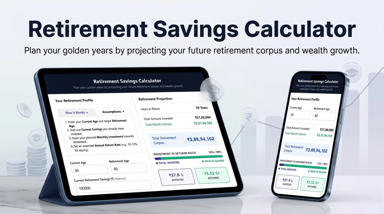 Retirement Savings Calculator – Plan Your Retirement Corpus