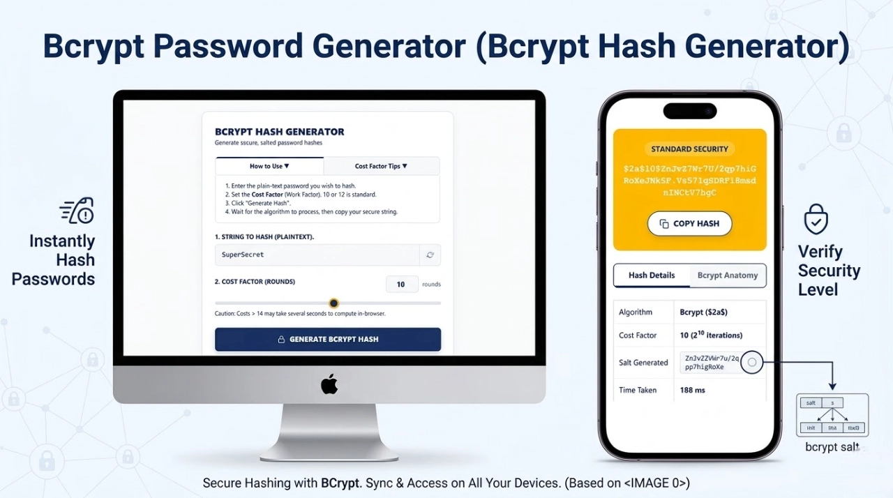 Bcrypt Password Generator – Secure Bcrypt Hash Generator