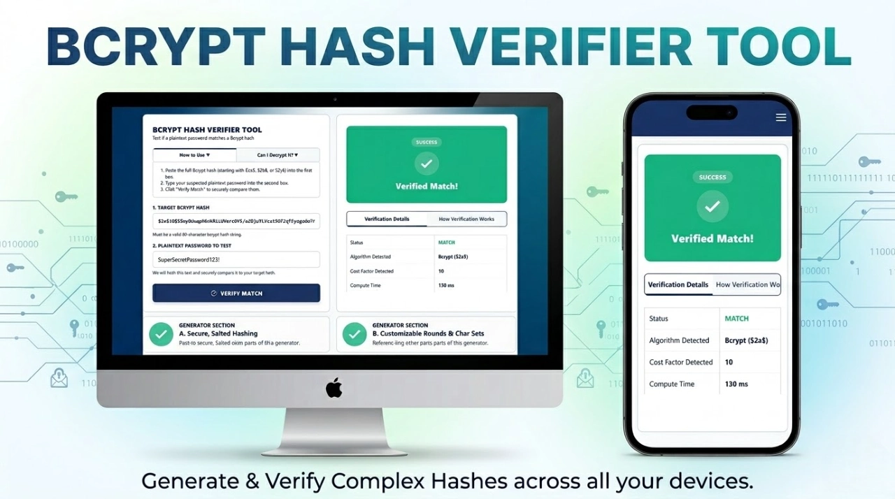 Bcrypt Hash Verifier Tool – Bcrypt Password Checker