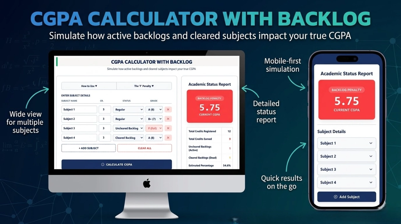 CGPA Calculator with Backlog - How To Calculate CGPA With Backlog