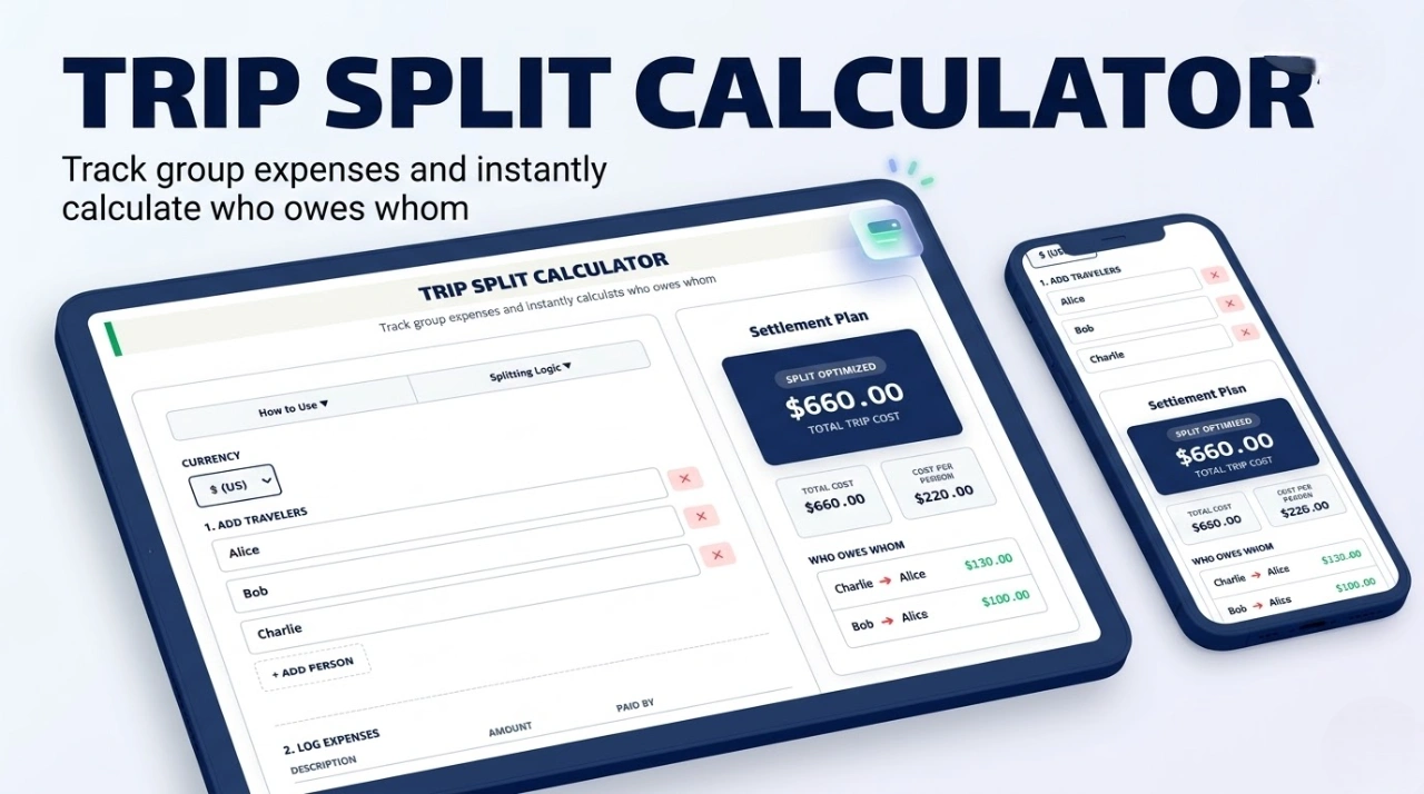 Trip Split Calculator – Split Bills & Track Who Owes Whom