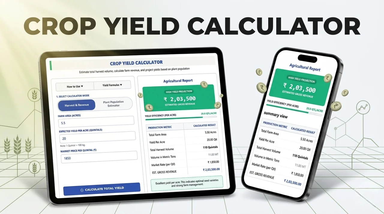 Crop Yield Calculator – Per Acre Production Estimator