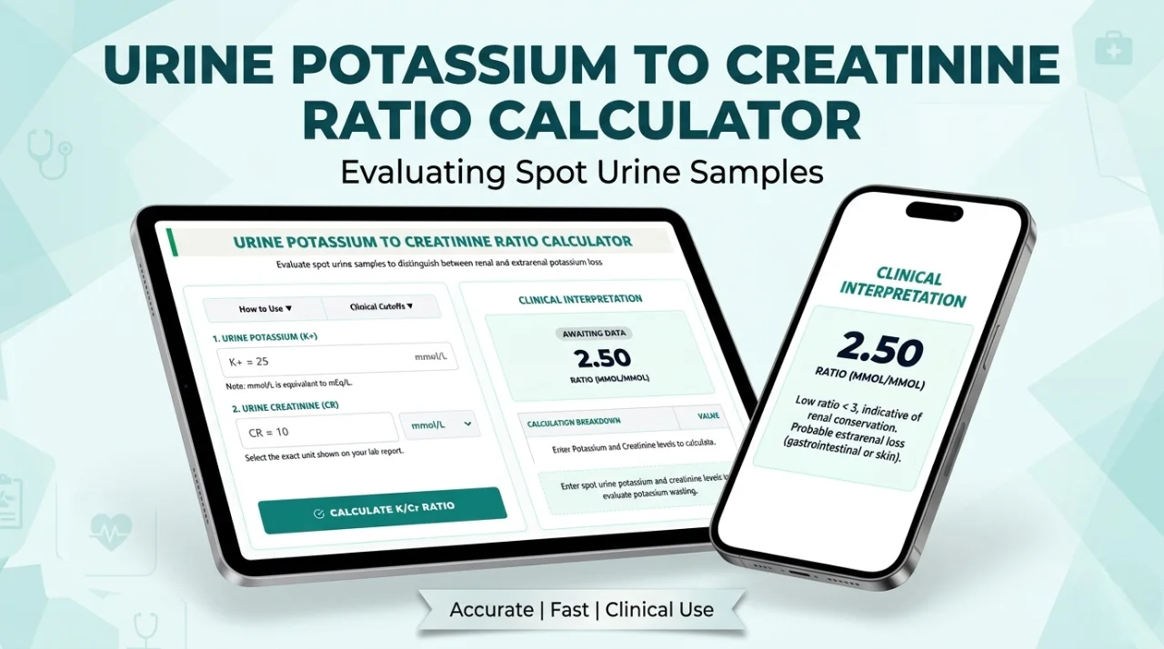 urine potassium to creatinine ratio calculator​