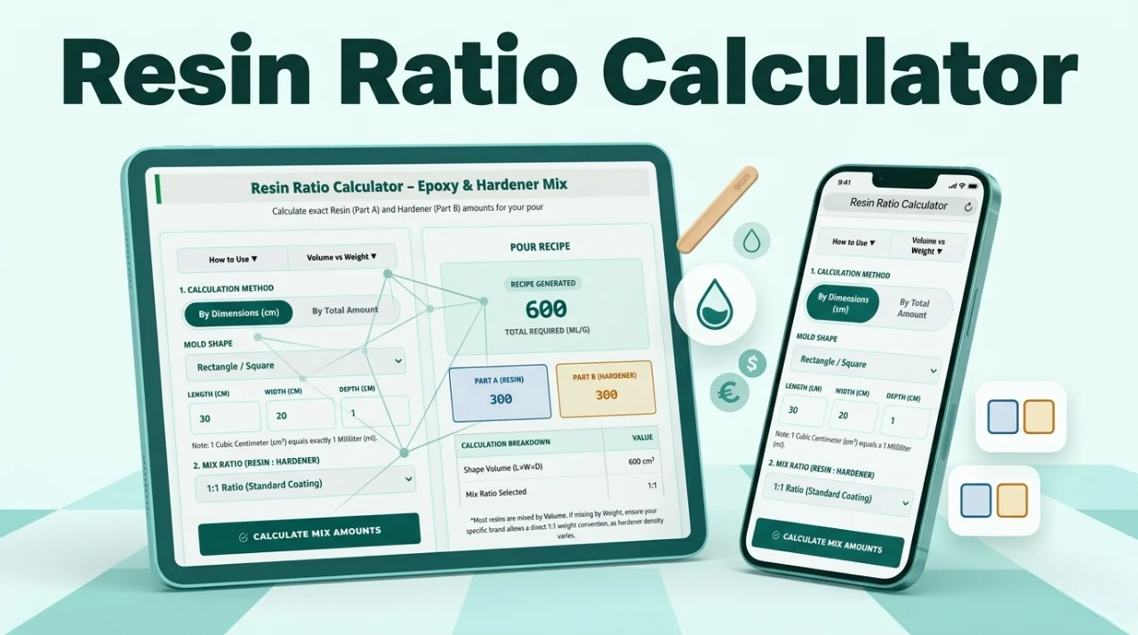 Resin Ratio Calculator Online | Epoxy Mixing Ratio Tool