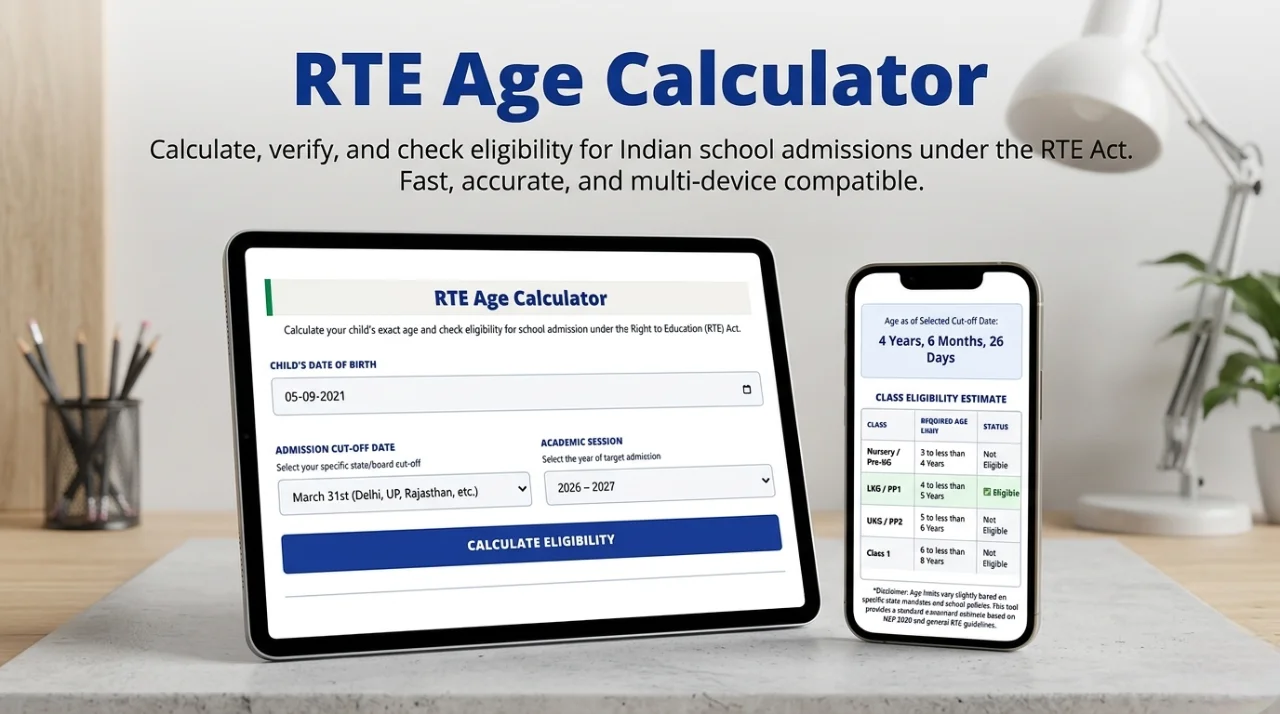 RTE Age Calculator Online | Check Admission Eligibility