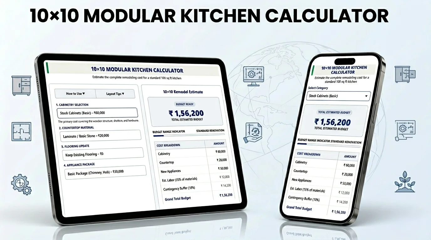 10×10 Modular Kitchen Calculator