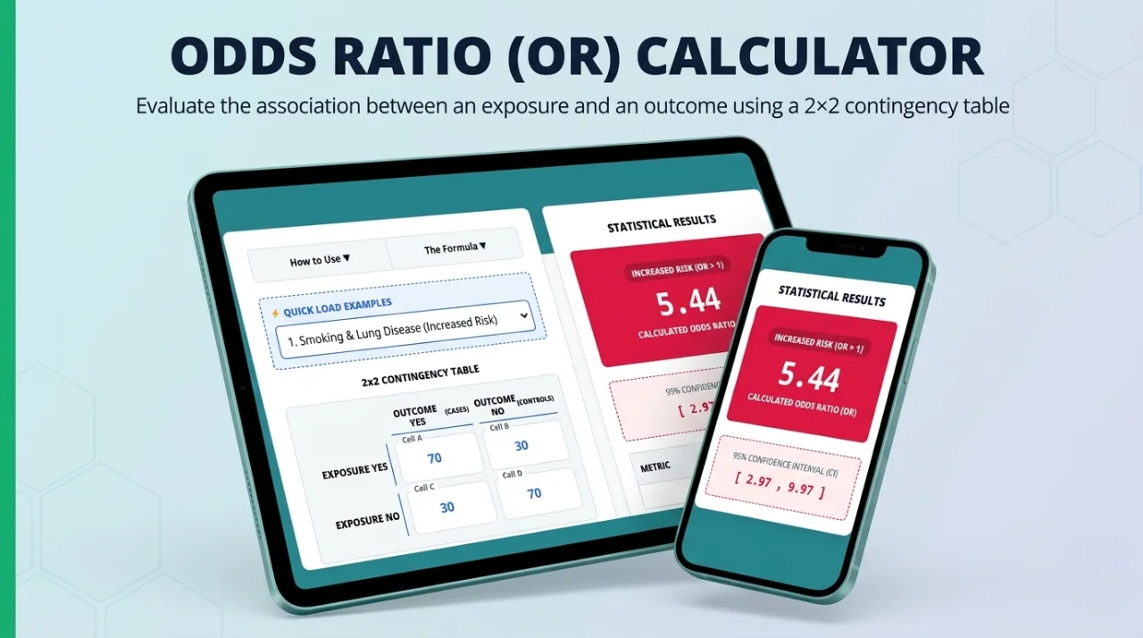 Odds Ratio Calculator Online | OR Calculator Tool