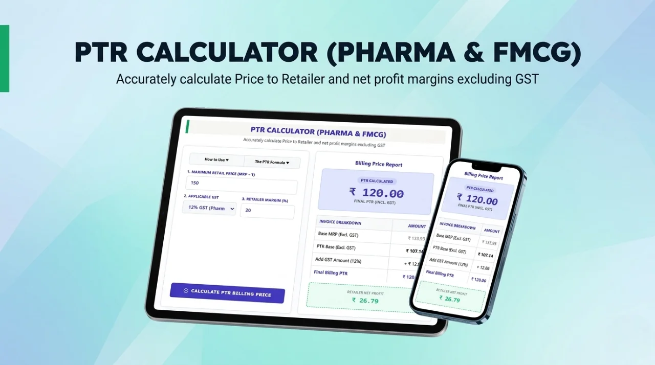 PTR Calculator (Pharma & Fmcg)