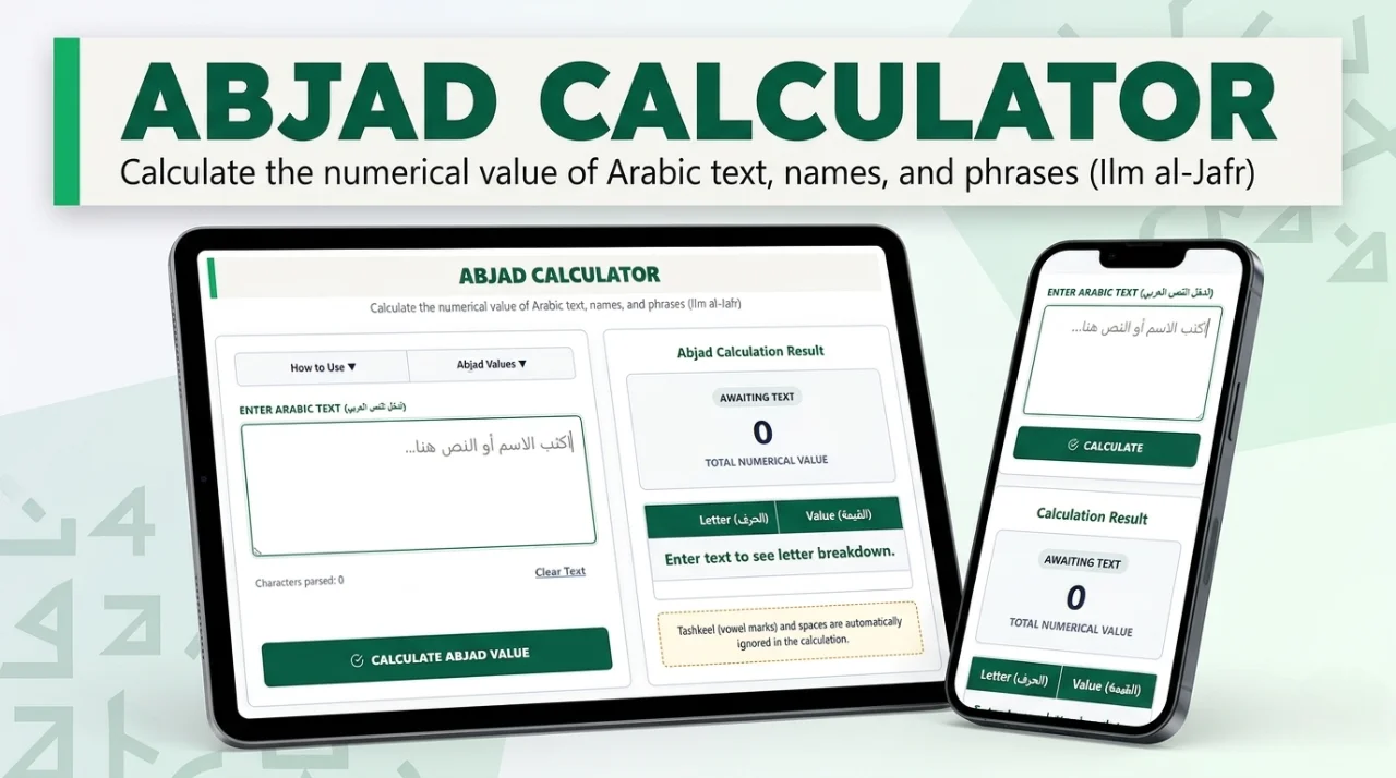 ABJAD Calculator – Arabic Name to Number Converter