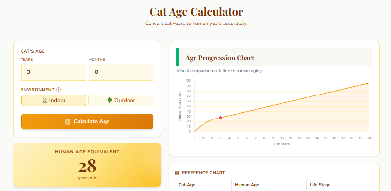Cat Age Calculator